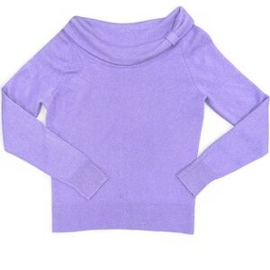 Garnet Hill 100% Cashmere Sweater Lilac Purple Size M Preppy Academia Feminine
